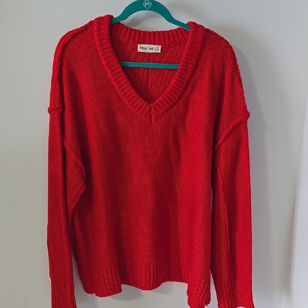 Red V-Neck Sweater